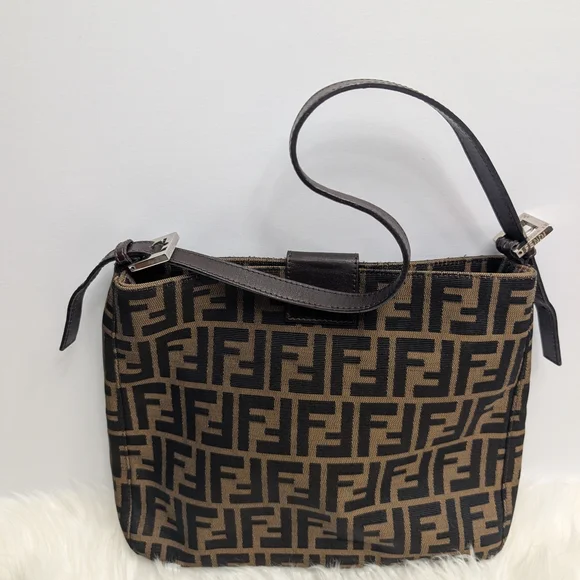 Fendi Brown FF Canvas Shoulder Bag - Picture 10 of 11